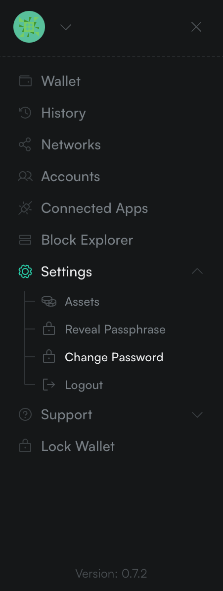 Password settings